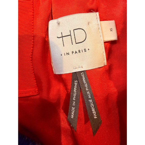 Womens HD in Paris Mini Skirt XS Red Blue Floral Retro Artsy Cottagecore Romanti - Picture 10 of 13